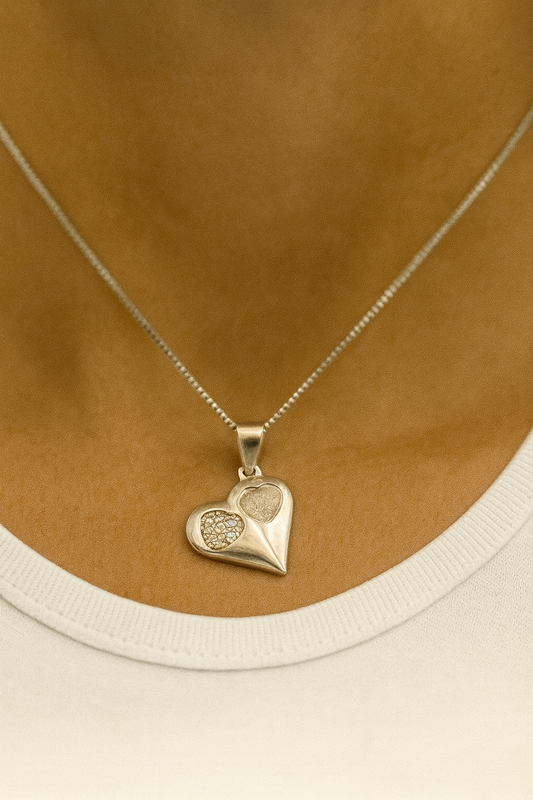 Twin Heart Pendant Necklace | Symbol of Love & Connection | Sparkling Dual Heart Design