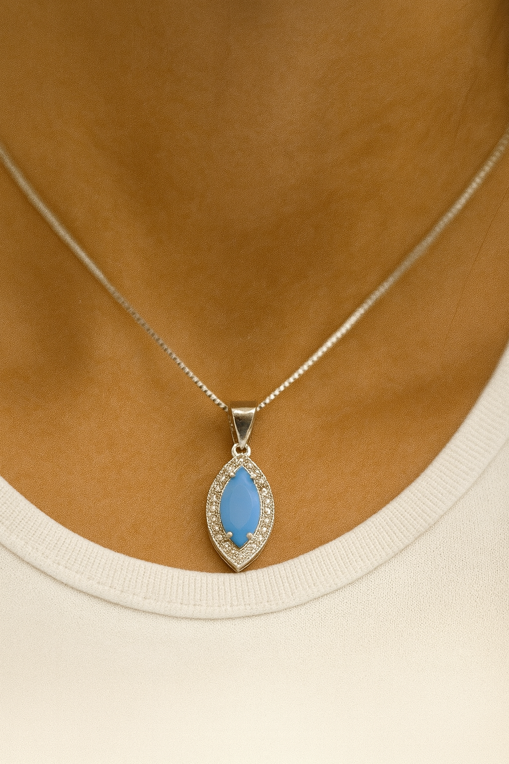 Blue Marquise Pendant