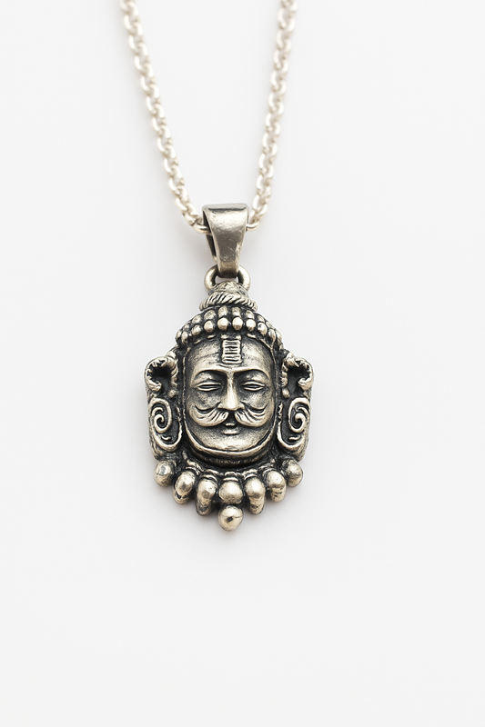 Royal Moustache Pendant Necklace | Heritage Face Design | Unisex Statement Jewelry
