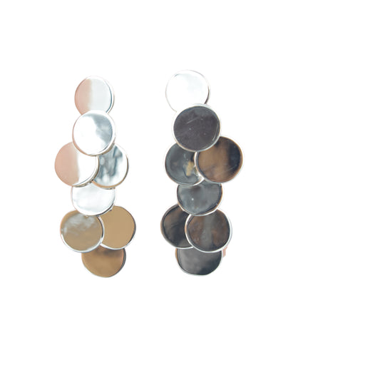 Layered Disc Dangle Earrings