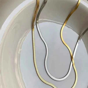 Sleek Flat Snake Chain Necklace