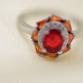 Ruby Red Halo Ring