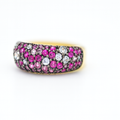 Pink & White Crystal Dome Ring