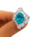 Ocean Blue Halo Ring