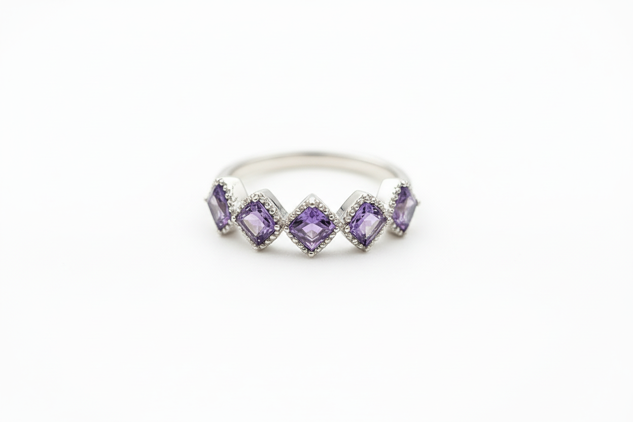 Princess-Cut Chevron Band Ring | Available in Variations