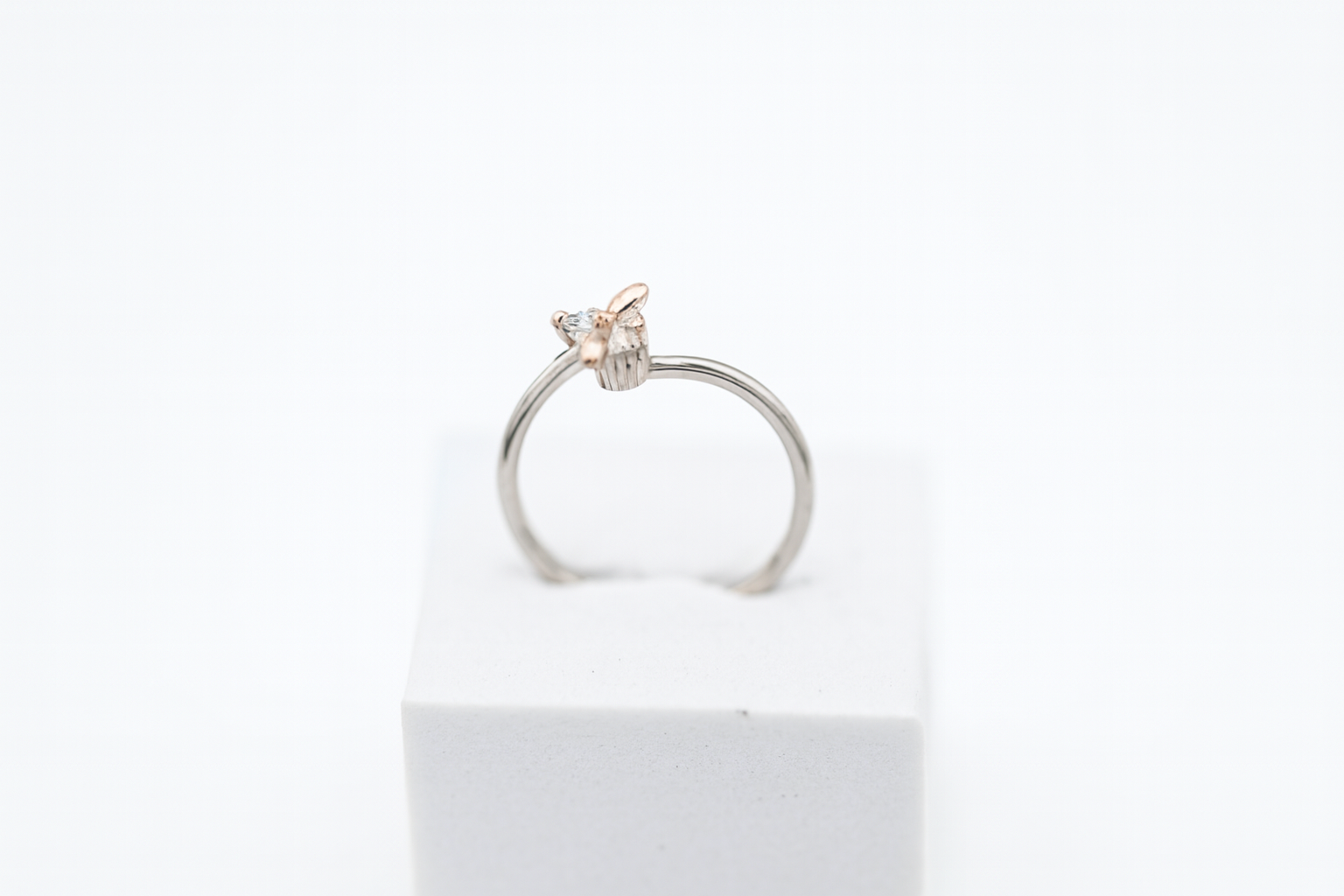 Butterfly Design Ring | Rose Gold Plated, Swiss Zirconia