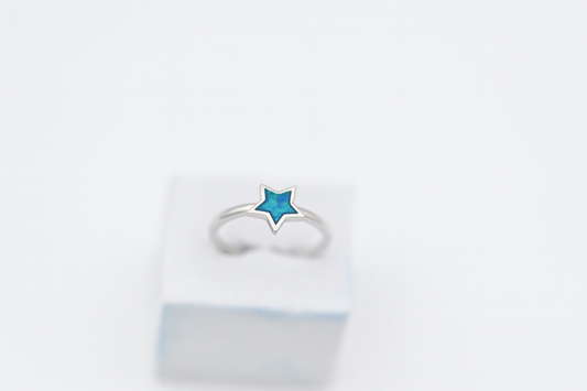 Blue Star Ring | Enamel Design