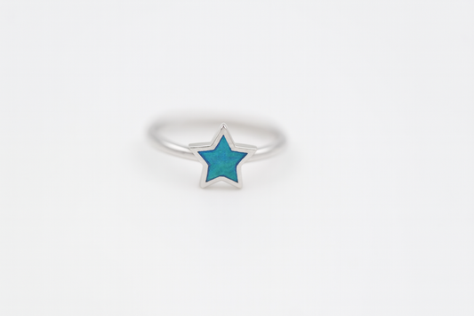 Blue Star Ring | Enamel Design
