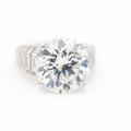 Grand Solitaire Cocktail Ring | Round & Baguette Swiss Zirconia