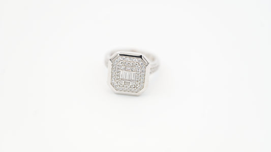 Octagon Baguette Cocktail Ring | Swiss Zirconia, Statement Design