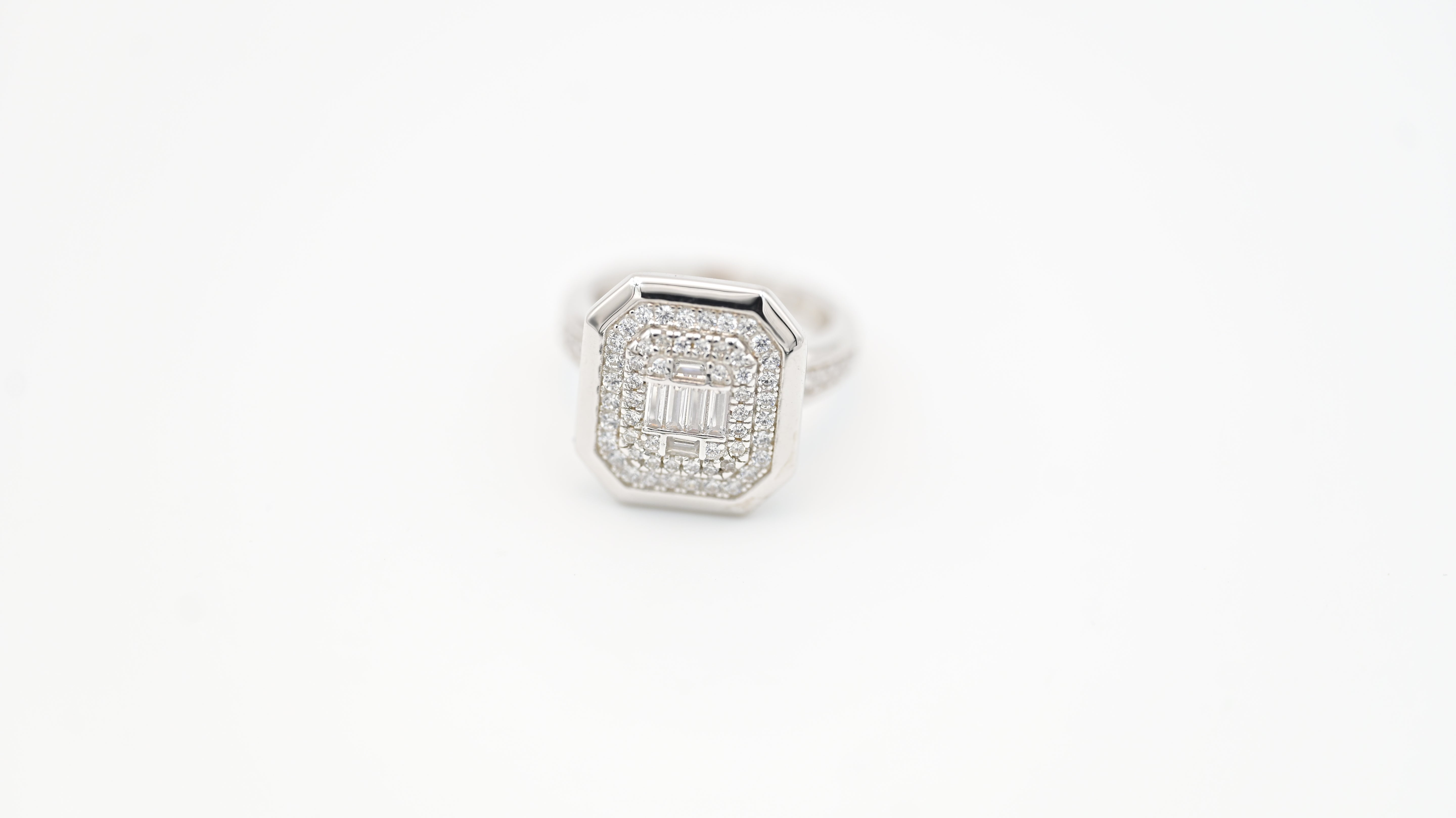 Octagon Baguette Cocktail Ring | Swiss Zirconia, Statement Design