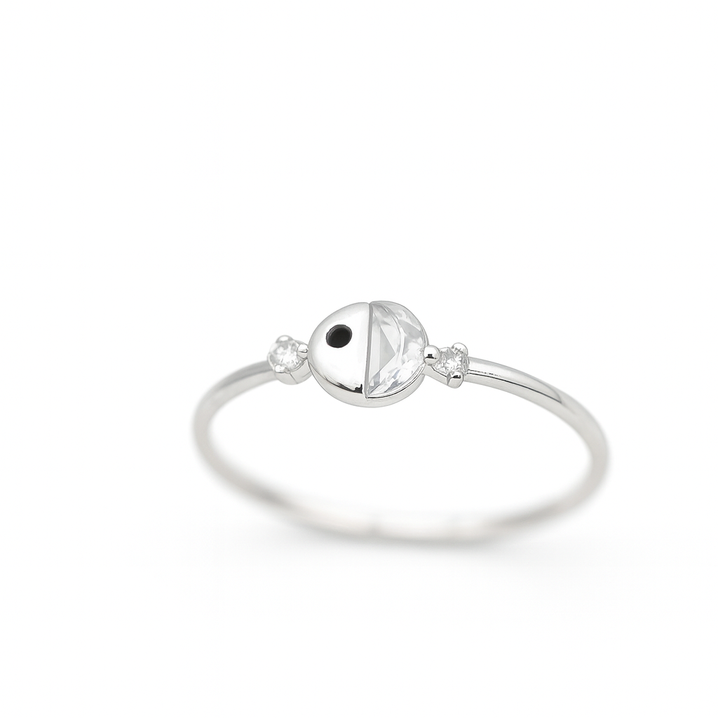Yin-Yang Motif Ring | Swiss Zirconia, Minimal Design