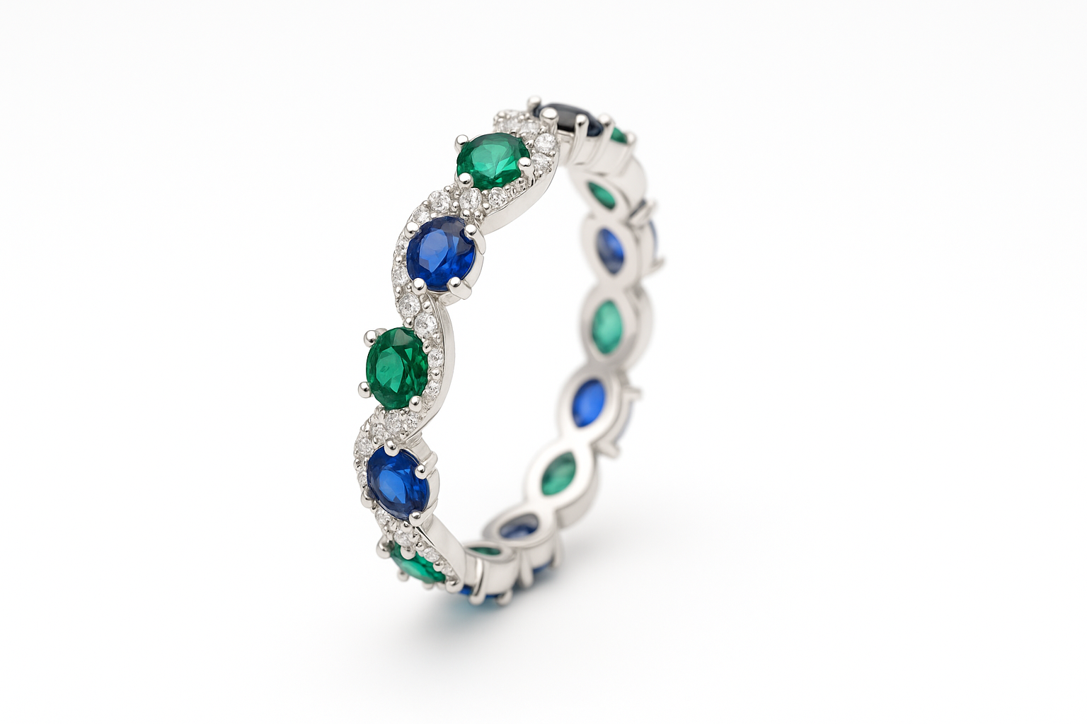 Sapphire & Emerald Eternity Ring