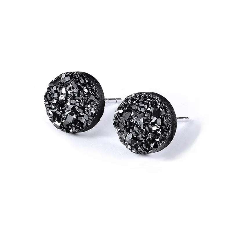 Black Crystal Stud Earrings