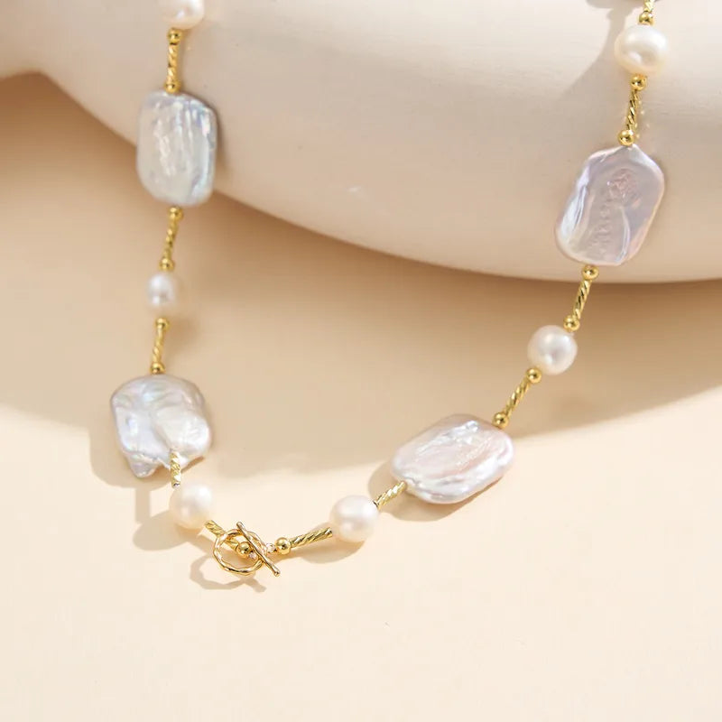 Baroque Pearl & Gold Plated Link Bracelet | Freshwater Pearl        Design | Sterling Silver