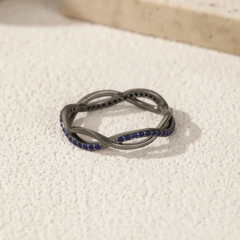 Interwoven Blue Stone Ring