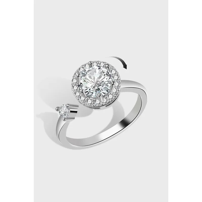 Anxiety Ring | Double Halo Zircon Open Ring