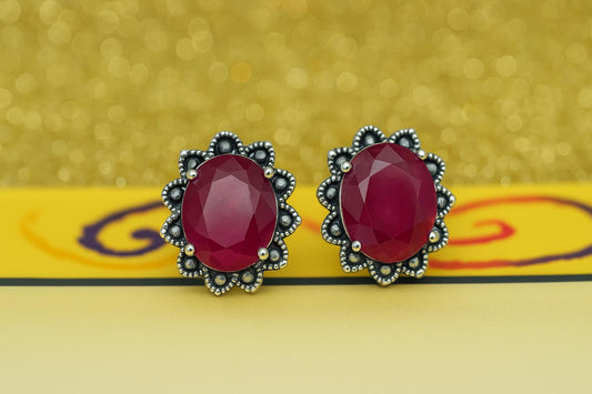 Antique Oval Stud Earrings