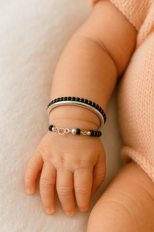 Kids' Black Beaded Nazar Protection Bangles