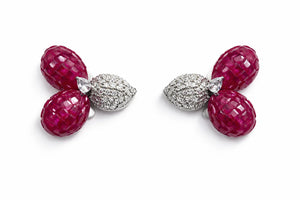 Ruby Floral Stud Earrings - Miora