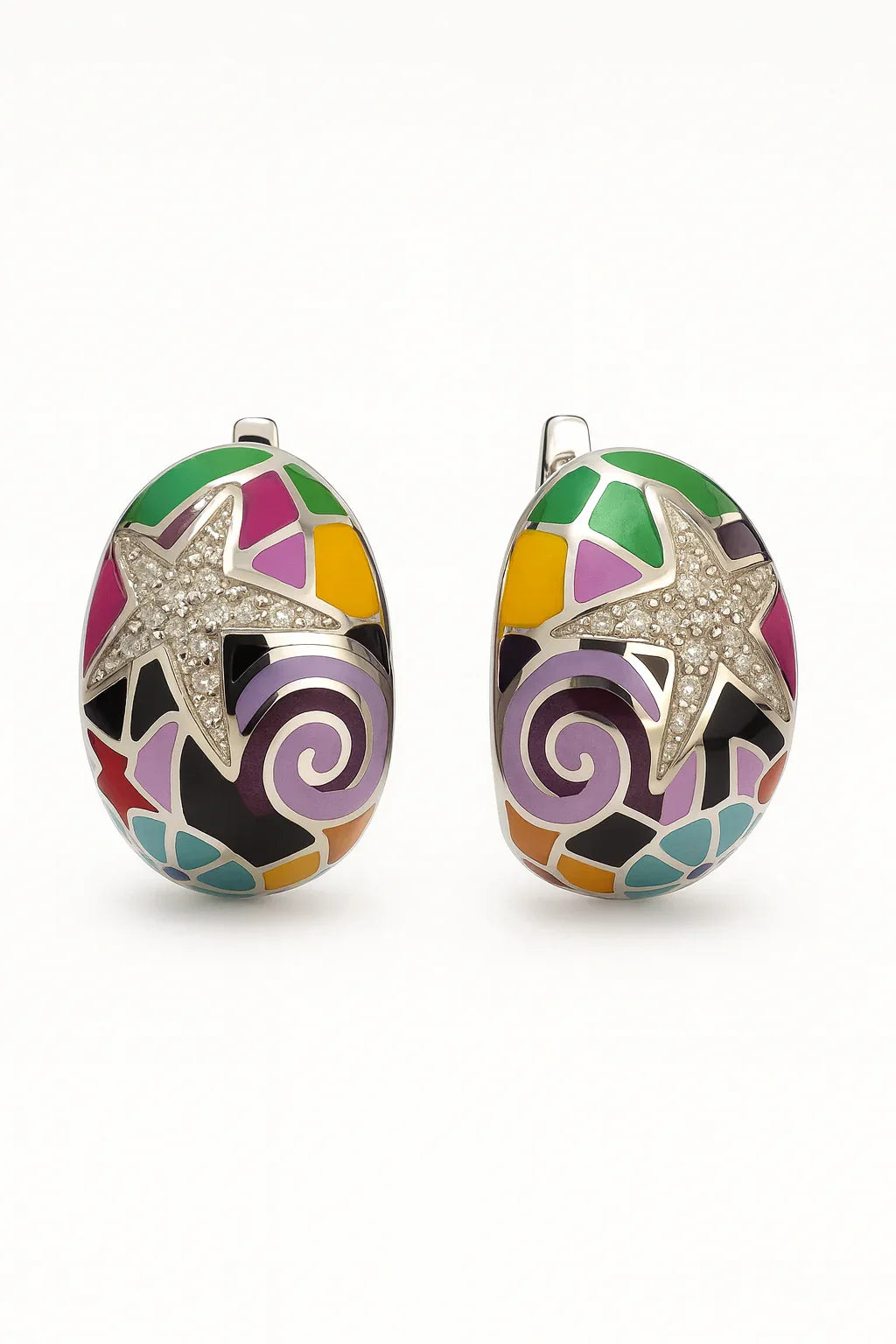 Starfish Multicolour Enamel Earrings - Miora