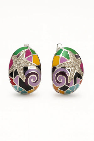 Starfish Multicolour Enamel Earrings - Miora