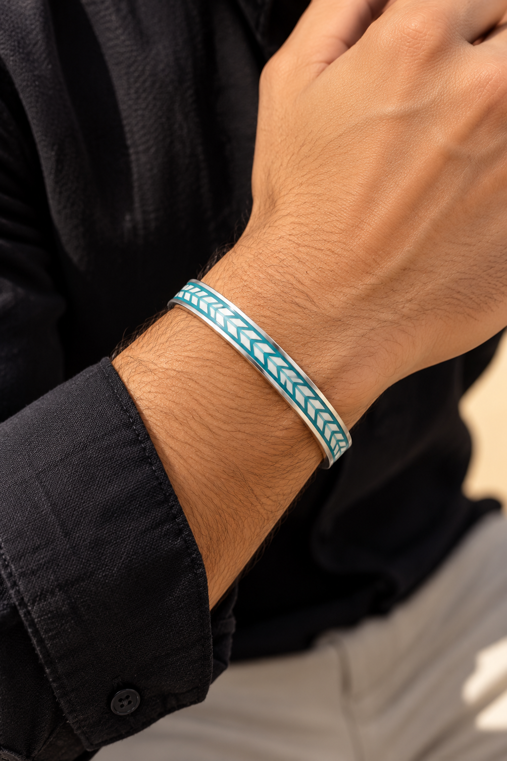 Enamel Chevron Bangle