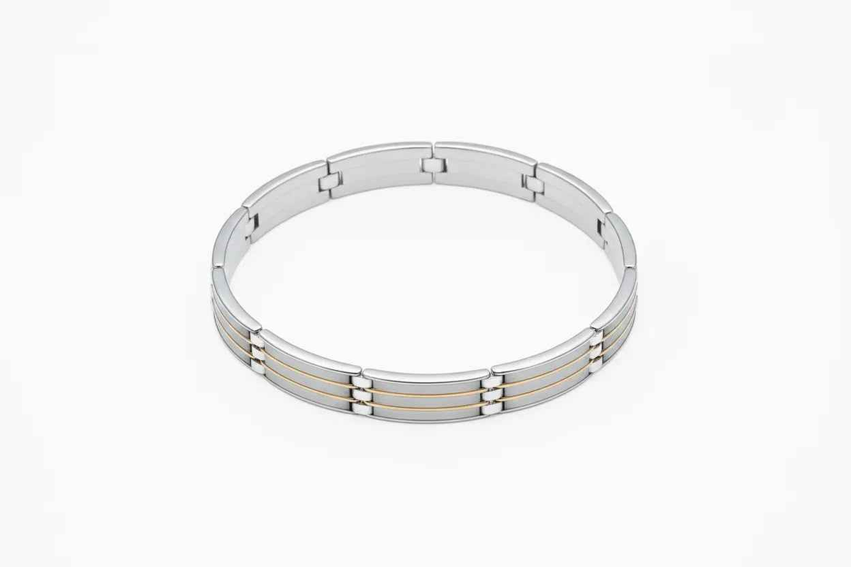 Men's Dual-Tone Link Bracelet