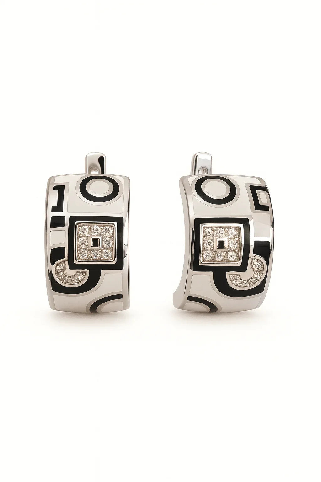 Enamel Geometric Earrings - Miora