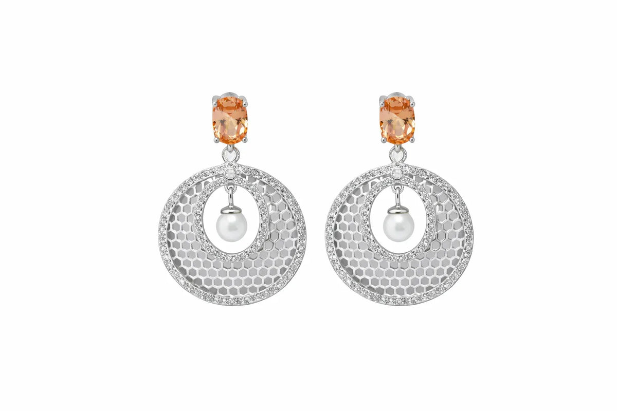 Honeycomb Circle Earrings - Miora