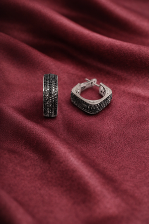 Pave Rectangle Earrings - Miora