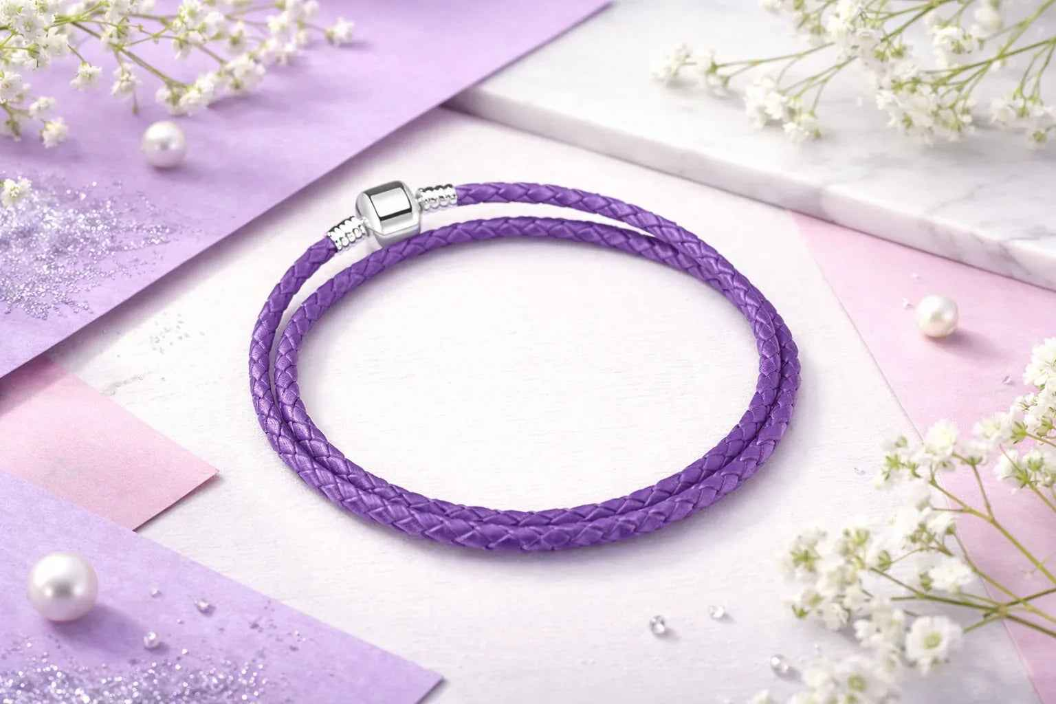 Braided Leather Wrap Bracelet
