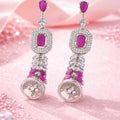 Pink Stone Drop Earrings - Miora