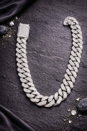 Cuban Link Chain Necklace | Iced-Out CZ Diamond Finish for Bold Luxury
