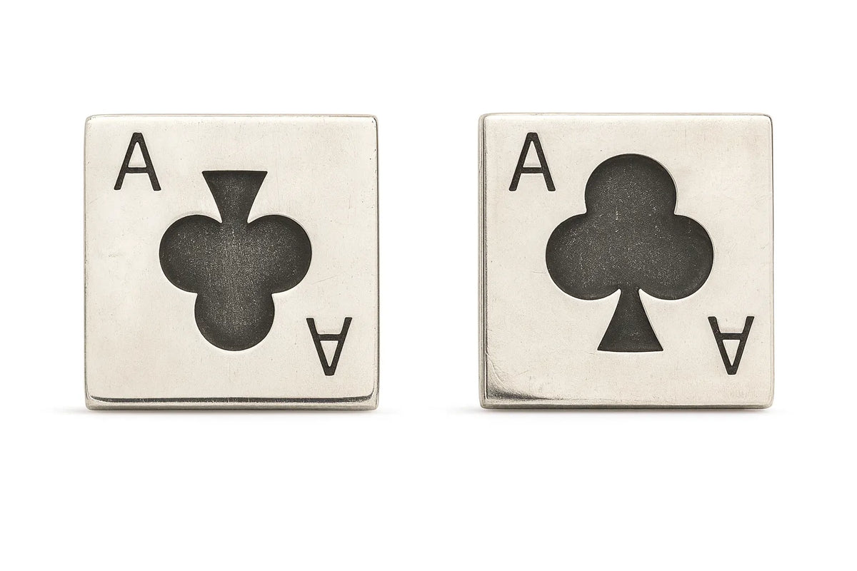 MIORA 925 Sterling Silver Ace-Clubs Playing Cufflinks - image 4