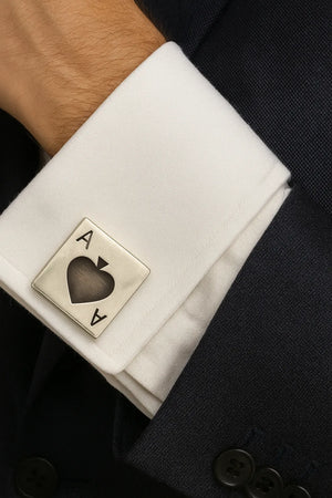 MIORA 925 Sterling Silver Ace-Hearts Cufflinks - image 2