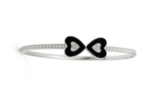 MIORA 925 Sterling Silver Amor-Noir Zirconia Bangle - image 3