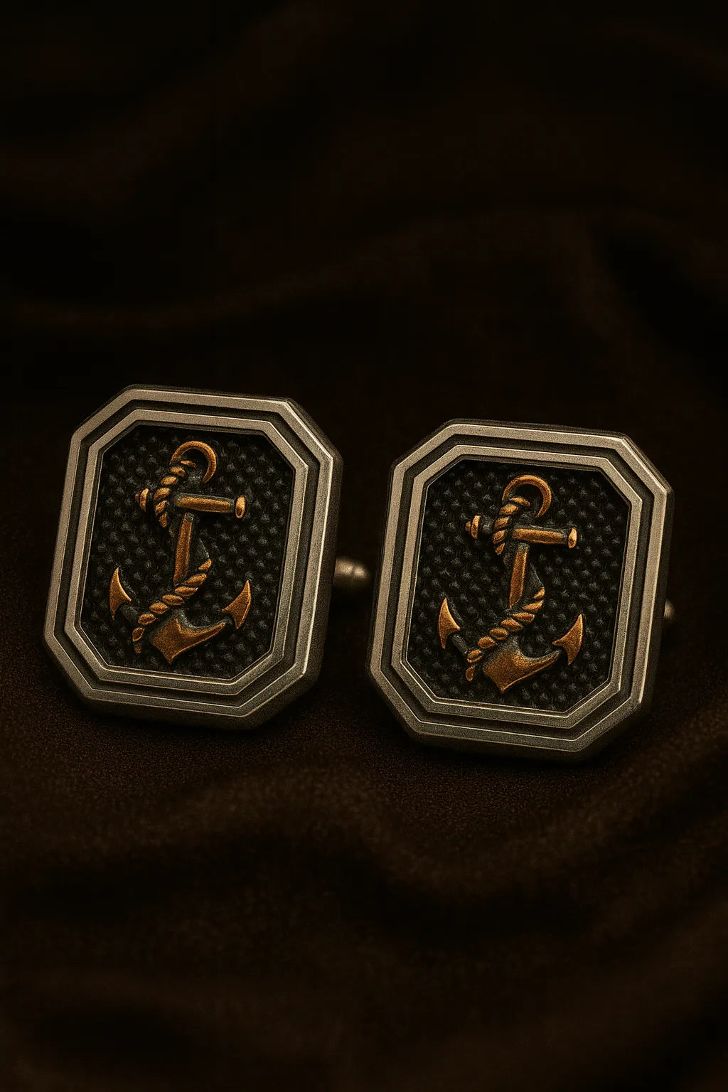 MIORA 925 Sterling Silver Anchor Rope Cufflinks - image 3