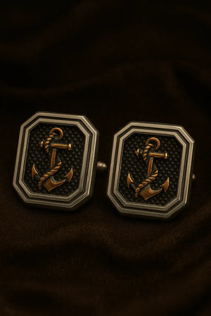 MIORA 925 Sterling Silver Anchor Rope Cufflinks - image 3