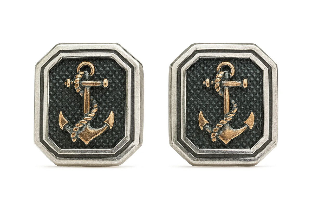 MIORA 925 Sterling Silver Anchor Rope Cufflinks - image 4