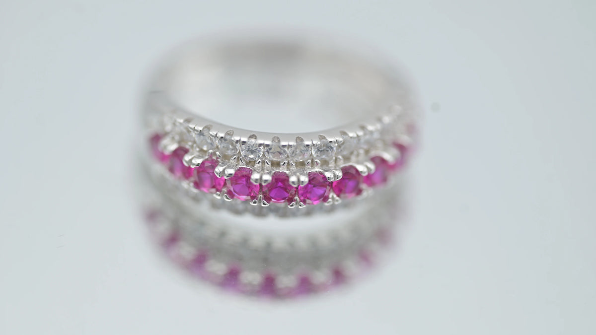 MIORA 925 Sterling Silver Baguette-Triple Zirconia Ring - image 3