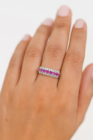 MIORA 925 Sterling Silver Baguette-Triple Zirconia Ring - image 4
