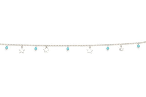 MIORA 925 Sterling Silver Bead Star Anklet - image 3