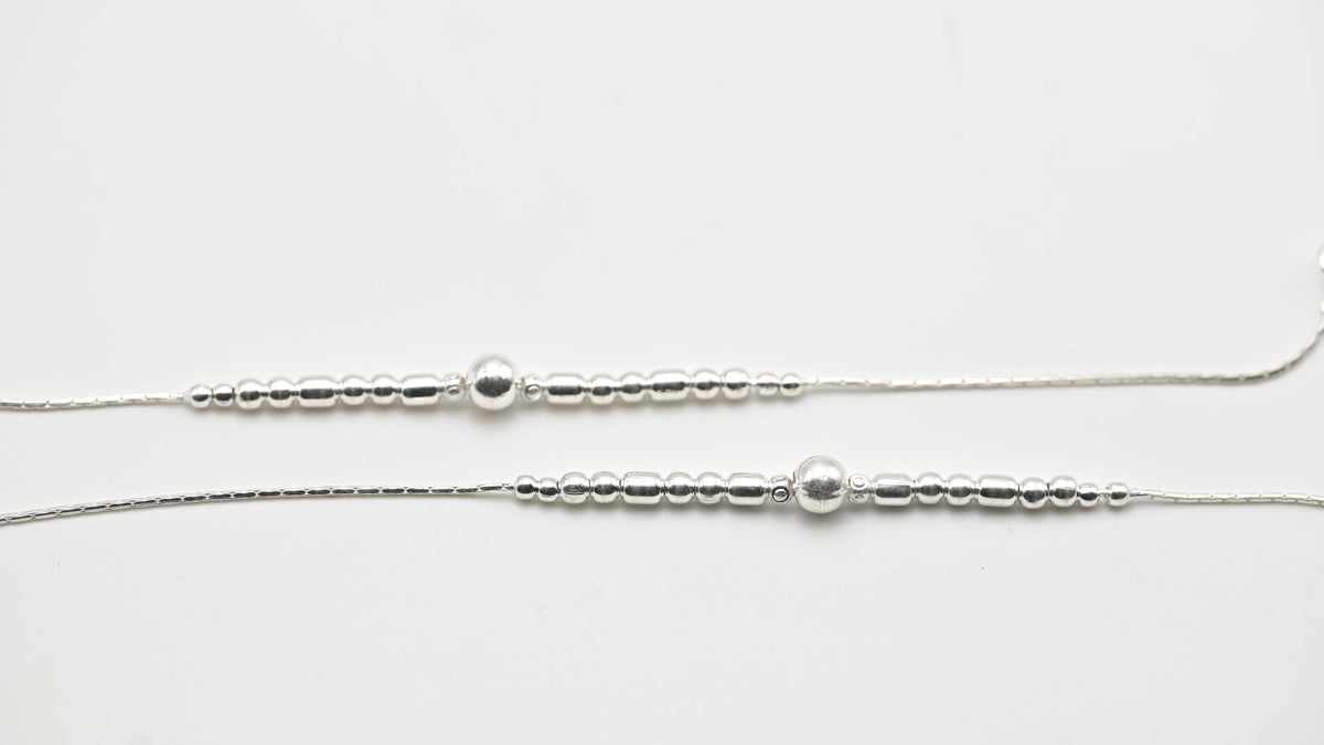 MIORA 925 Sterling Silver Beaded Prime Anklet - image 3