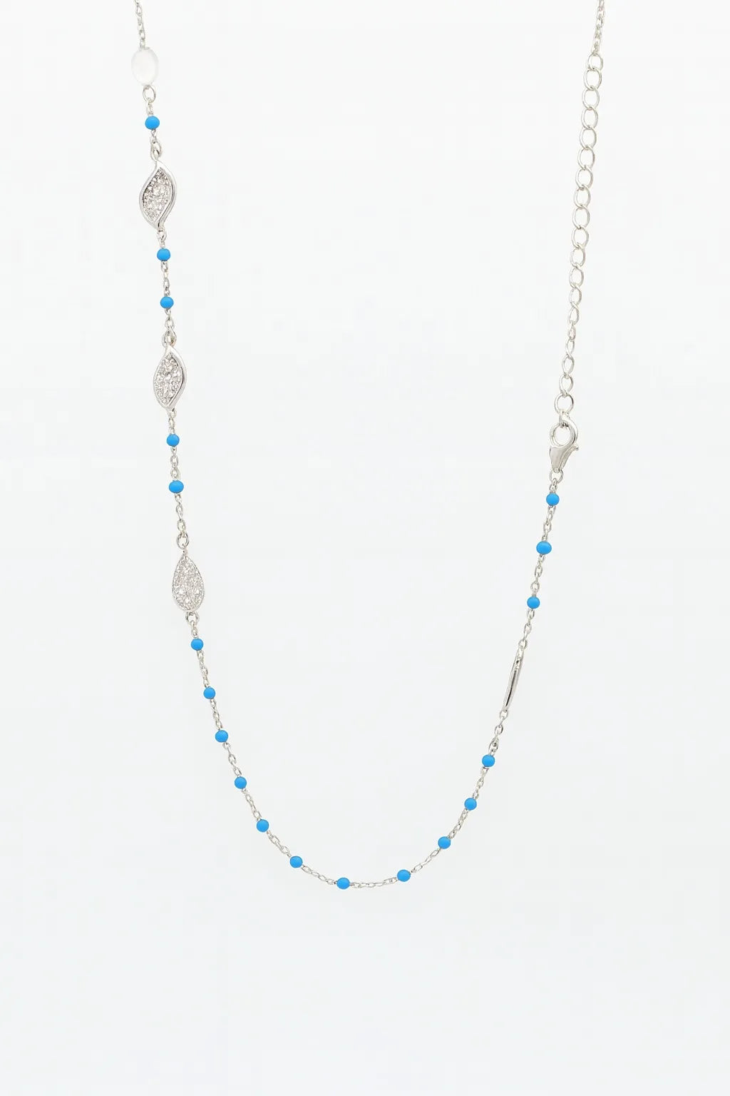 MIORA 925 Sterling Silver Beaded-Shell Zirconia Necklace