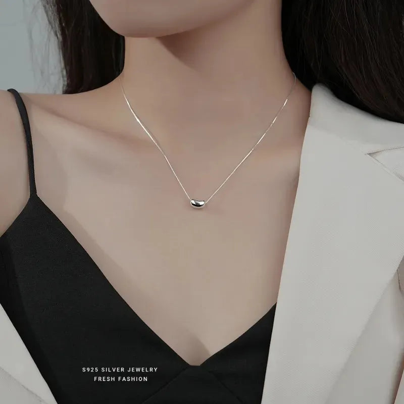 MIORA 925 Sterling Silver Bean Necklace