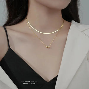 MIORA 925 Sterling Silver Bean Necklace