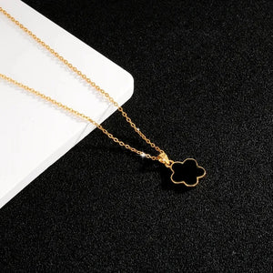 MIORA 925 Sterling Silver Black-Clover Pearl Necklace