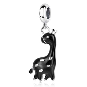MIORA 925 Sterling Silver Black Giraffe Charm
