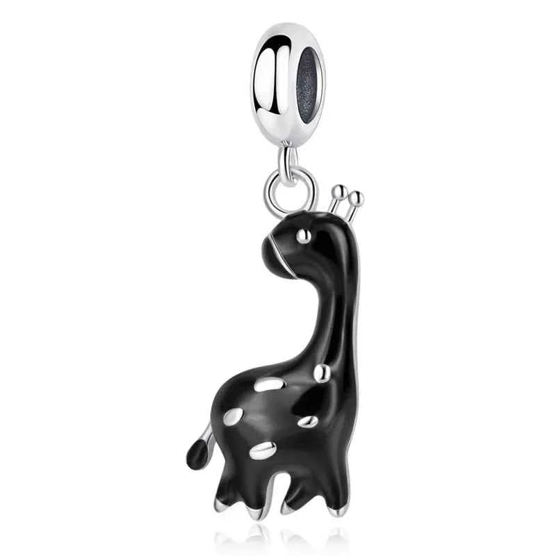 MIORA 925 Sterling Silver Black Giraffe Charm